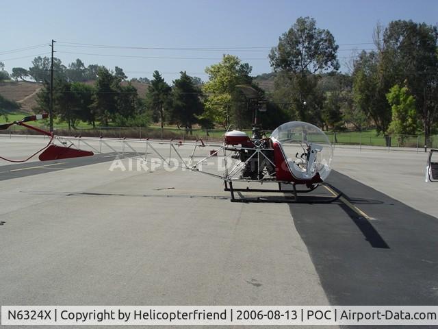 N6324X, 1966 Bell 47D-1 C/N T-610, Parked at transient parking at Brackett