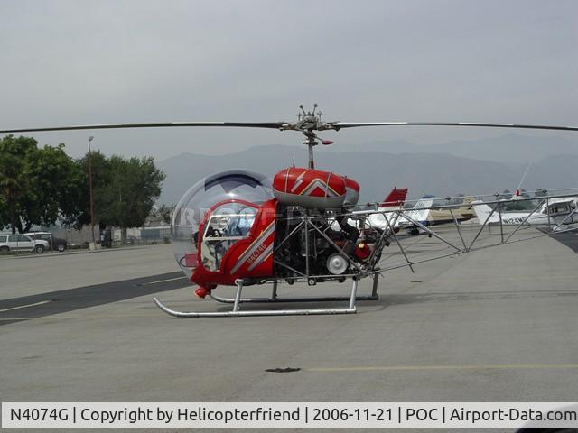 N4074G, 1968 Bell 47G-3B-2 C/N 6704, Parked in transient parking at Brackett