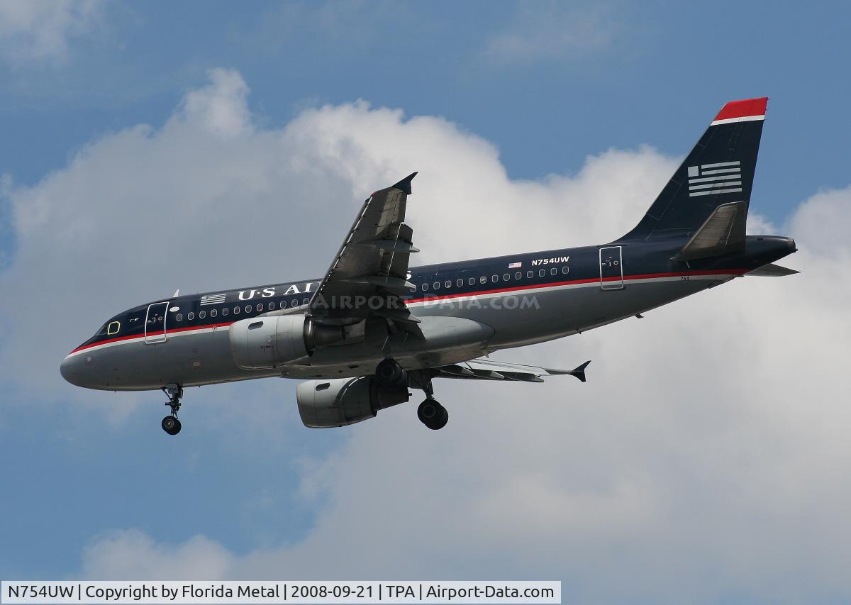 N754UW, 2000 Airbus A319-112 C/N 1328, US Airways A319