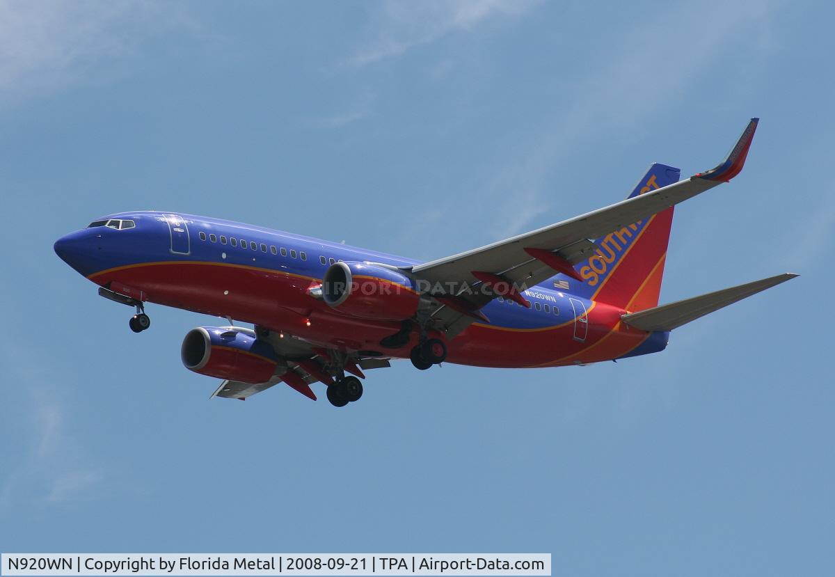 N920WN, 2008 Boeing 737-7H4 C/N 32460, Southwest 737-700