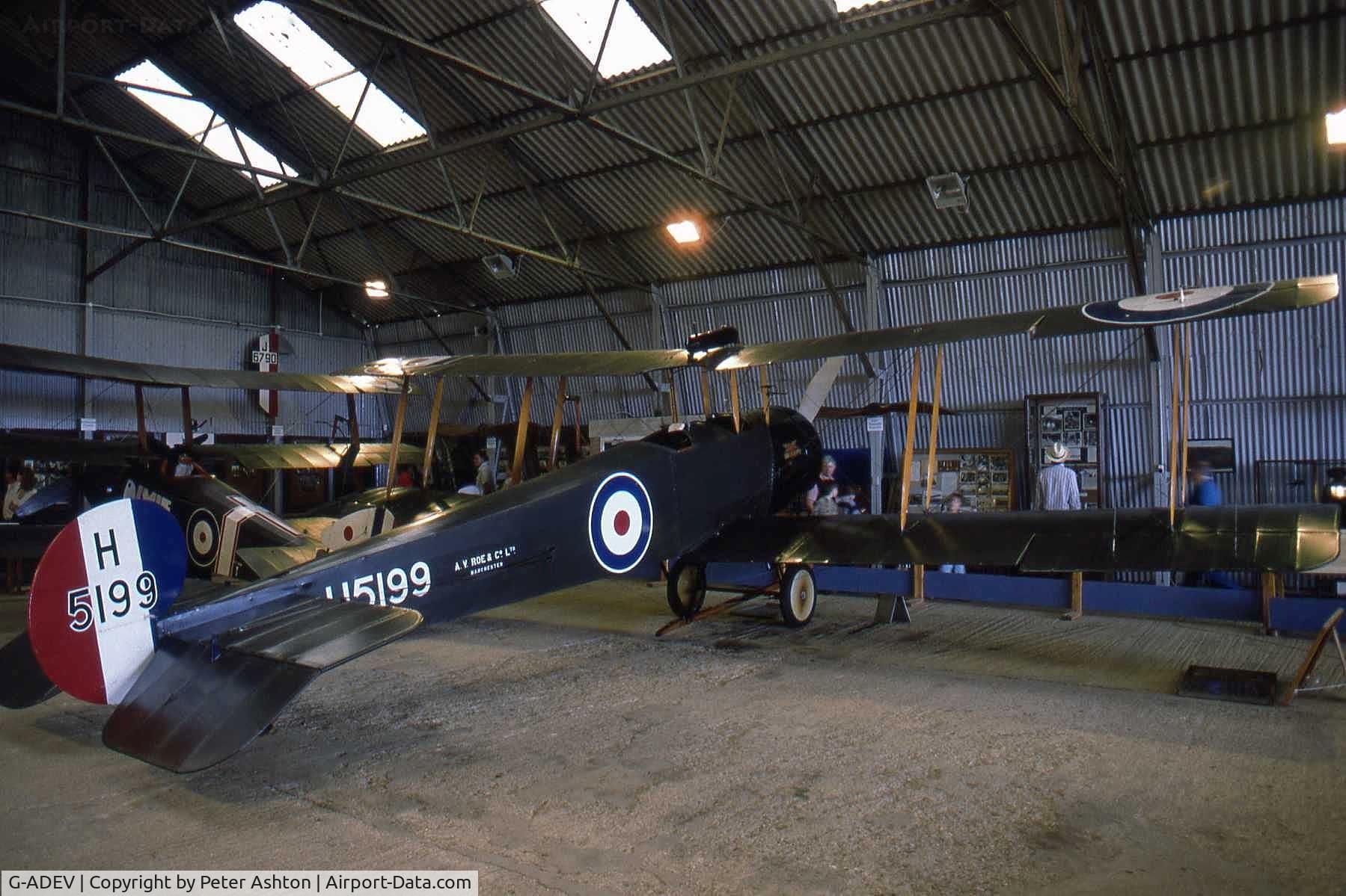 G-ADEV, 1918 Avro 504K C/N R3/LE/61400, Old Warden, Bedfordshire, England. August 1993