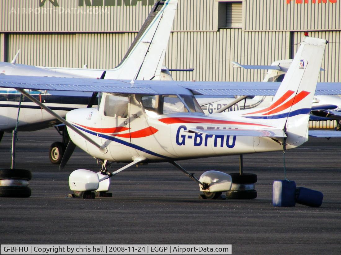 G-BFHU, 1977 Reims F152 C/N 1461, parked on the GA apron at Liverpool Airport