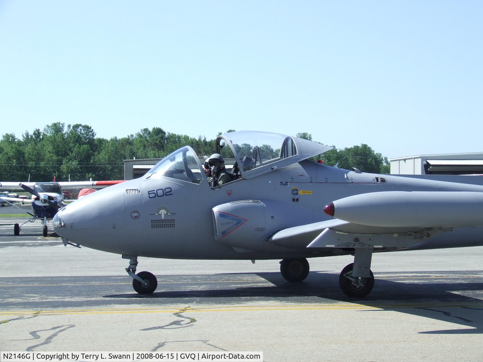 N2146G, 1968 BAC 167 Strikemaster C/N 1928, Taxing after landing at Batavia, NY.