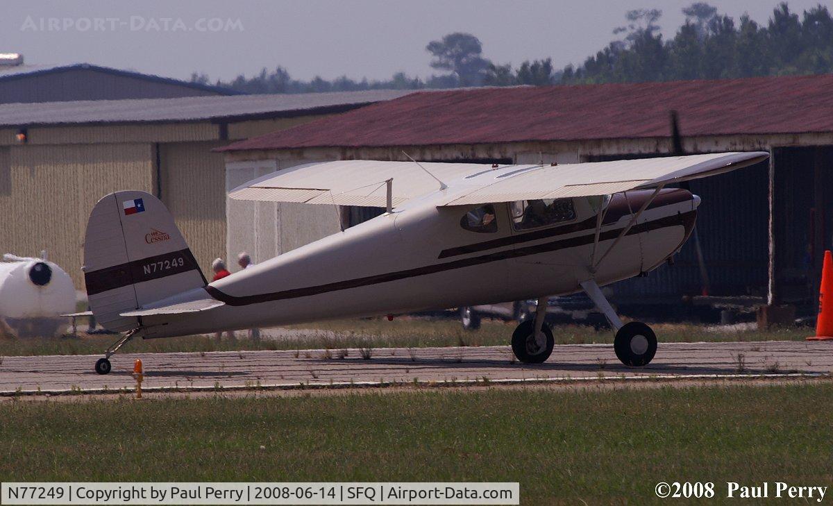 N77249, 1949 Cessna 140 C/N 11711, Taxi by of a classic