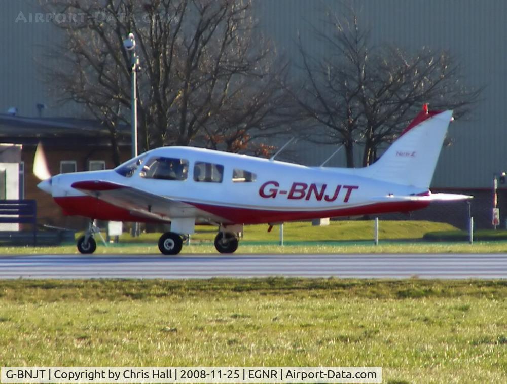 G-BNJT, 1981 Piper PA-28-161 Cherokee Warrior II C/N 28-8116184, departing from Hawarden