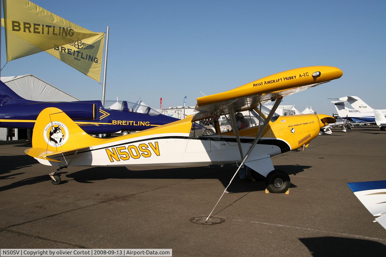 N50SV, 2008 Aviat A-1C-180 Husky C/N 3019, seen at the Reno air races 2008