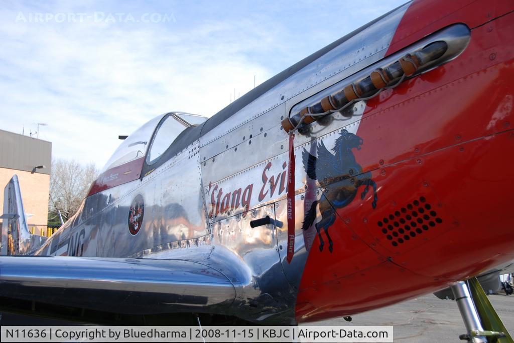 N11636, 1945 North American P-51D Mustang C/N 45-11636N, 'Stang Evil on display at Salute to Veteran's 2008 event at Broomfield Colorado.