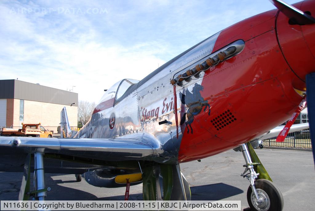 N11636, 1945 North American P-51D Mustang C/N 45-11636N, 'Stang Evil on display at Salute to Veteran's 2008 event at Broomfield Colorado.