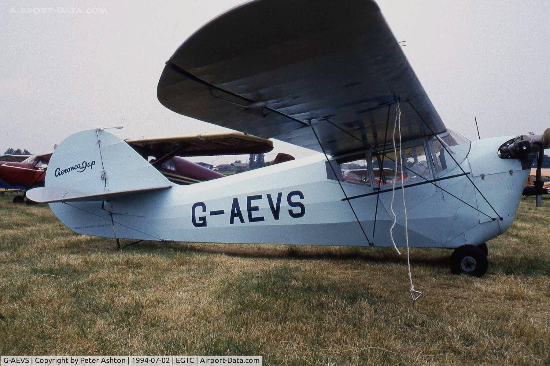 G-AEVS, 1937 Aeronca 100 C/N AB114, PFA Rally 1994