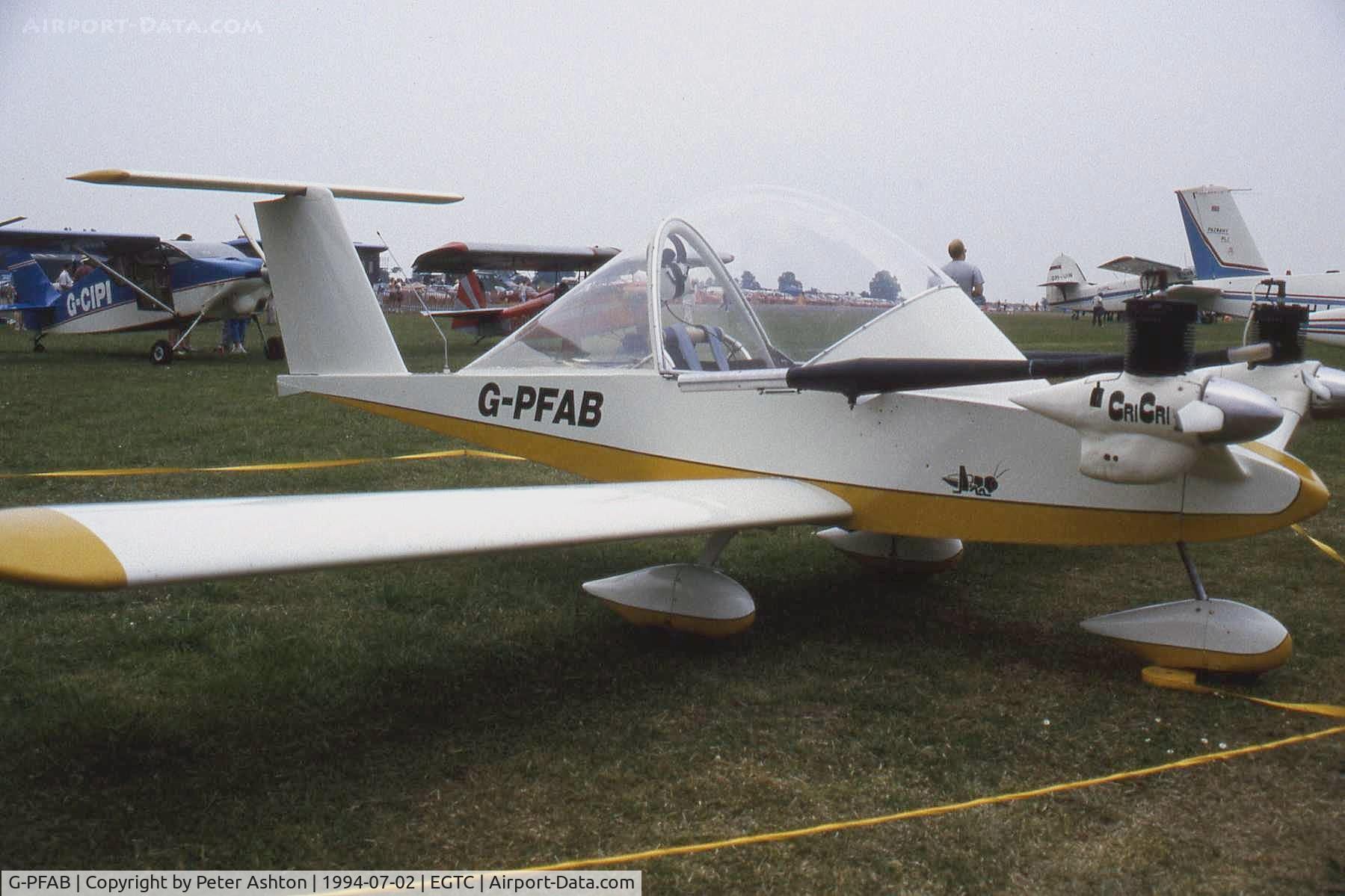 G-PFAB, 1984 Colomban MC-15 Cri-Cri (Cricket) C/N 001, PFA Rally 1994
