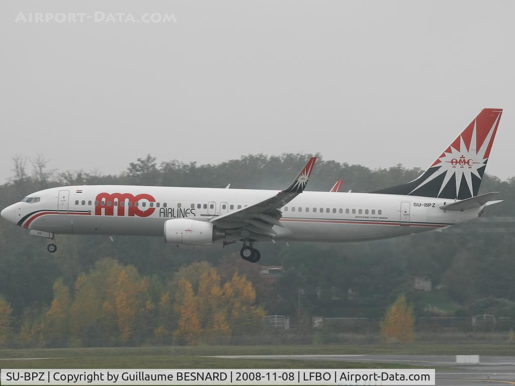 SU-BPZ, 2007 Boeing 737-86N C/N 35213, After the fog disappeared, landing 4 hours late in Toulouse