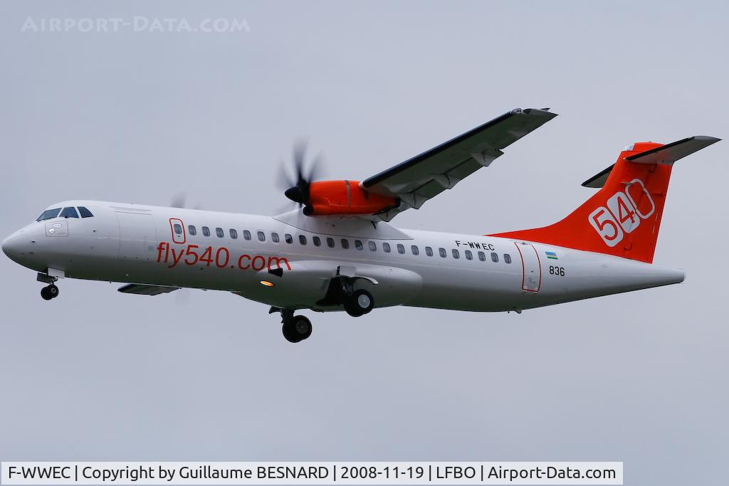 F-WWEC, 2009 ATR 72-212A C/N 836, New ATR for fly540.