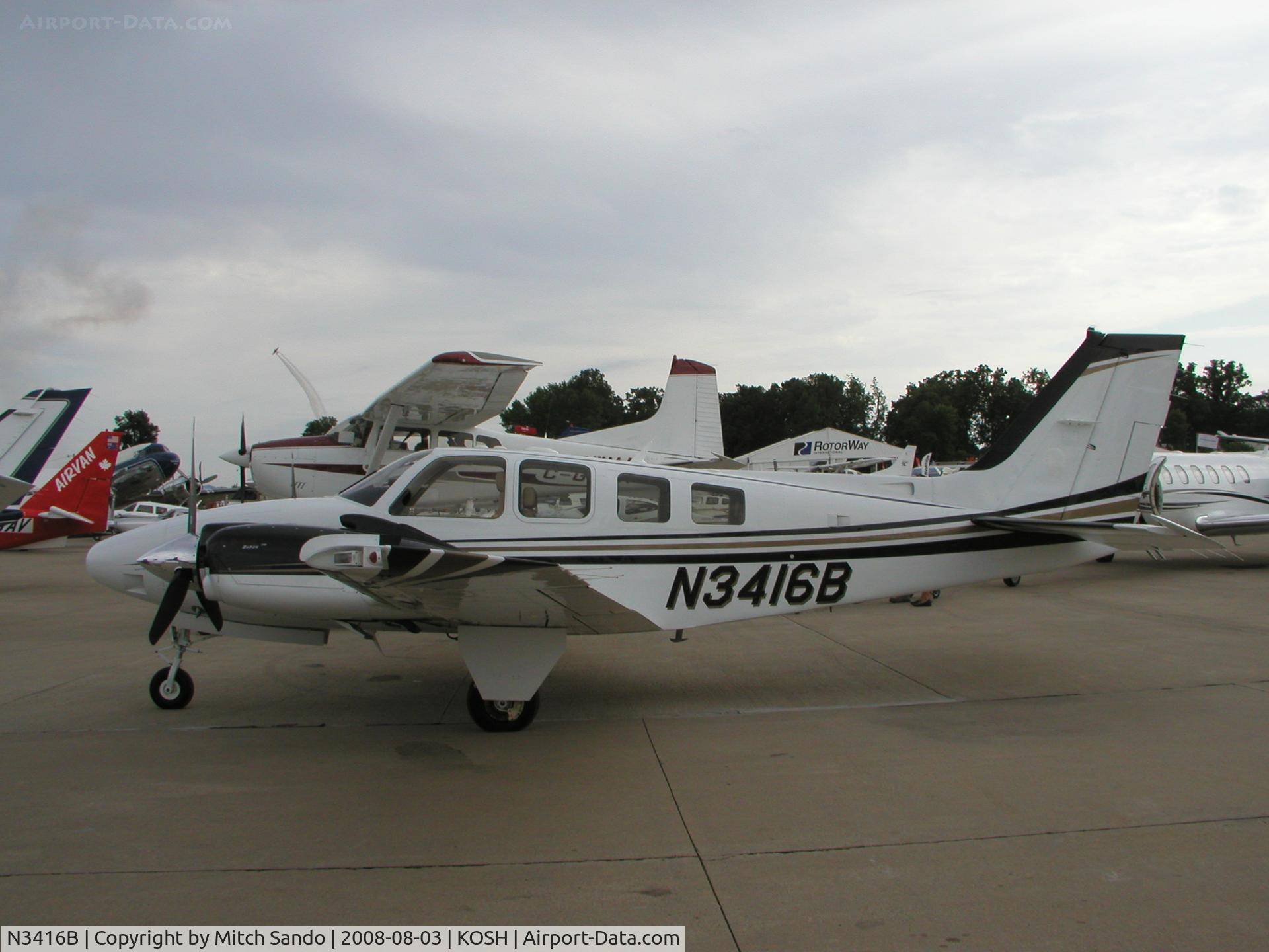 N3416B, 2008 Hawker Beechcraft Corp G58 Baron C/N TH-2216, EAA AirVenture 2008.