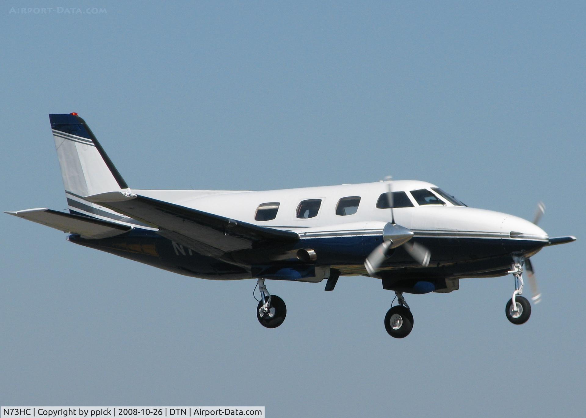 N73HC, 1969 Swearingen SA-26AT Merlin IIB C/N T26-138, Landing at Downtown Shreveport.