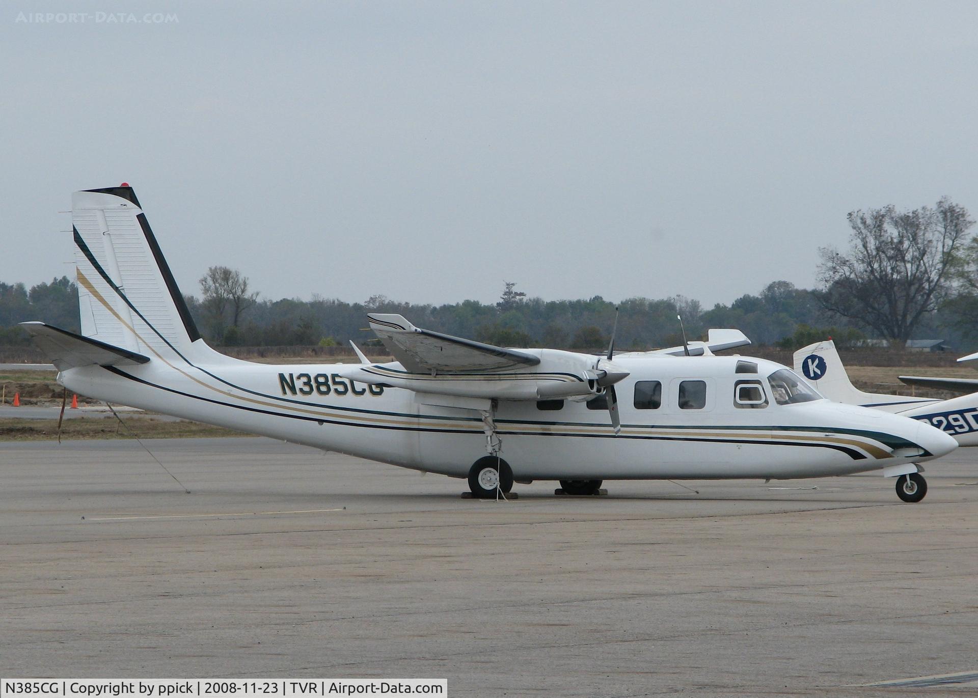 N385CG, 1965 Aero Commander 680FLP Commander C/N 1495-14, Parked at the Vicksburg/Tallulah airport.