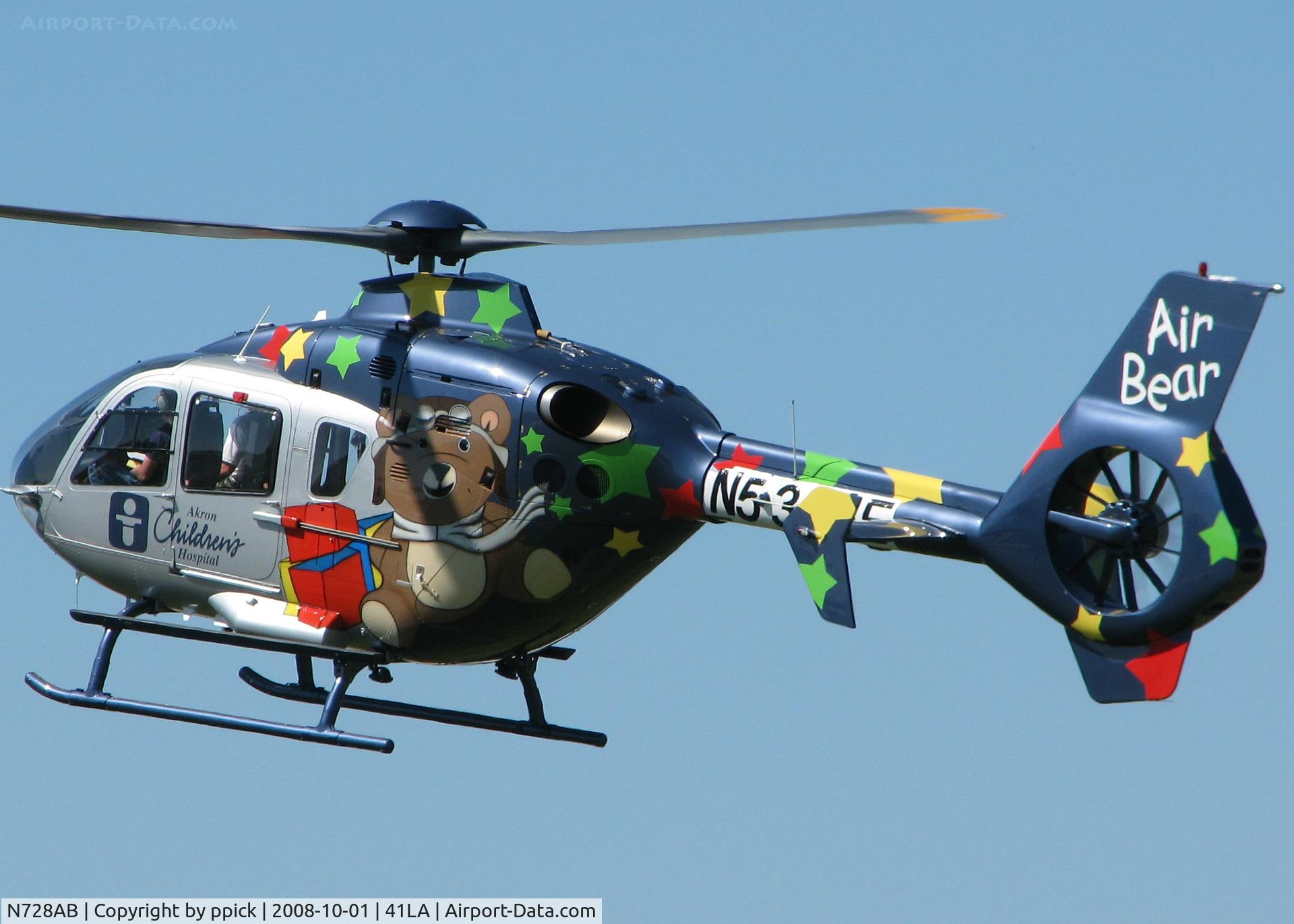 N728AB, 2008 Eurocopter EC-135P-2+ C/N 0683, At Metro Aviation near DTN with its temp registration before its delivery to the Akron Childrens Hospital.