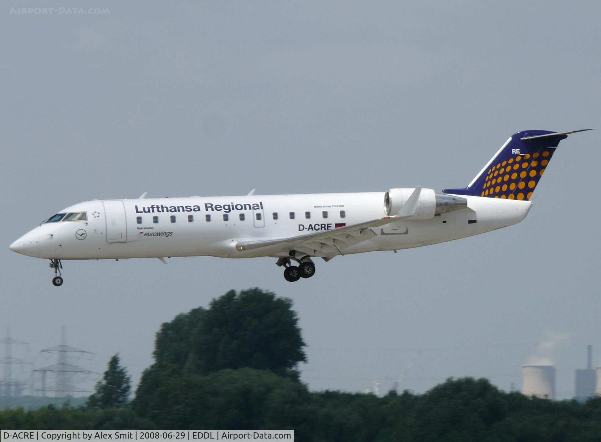 D-ACRE, 2002 Bombardier CRJ-200ER (CL-600-2B19) C/N 7607, Canadair RJ200 D-ACRE Lufthansa Regional