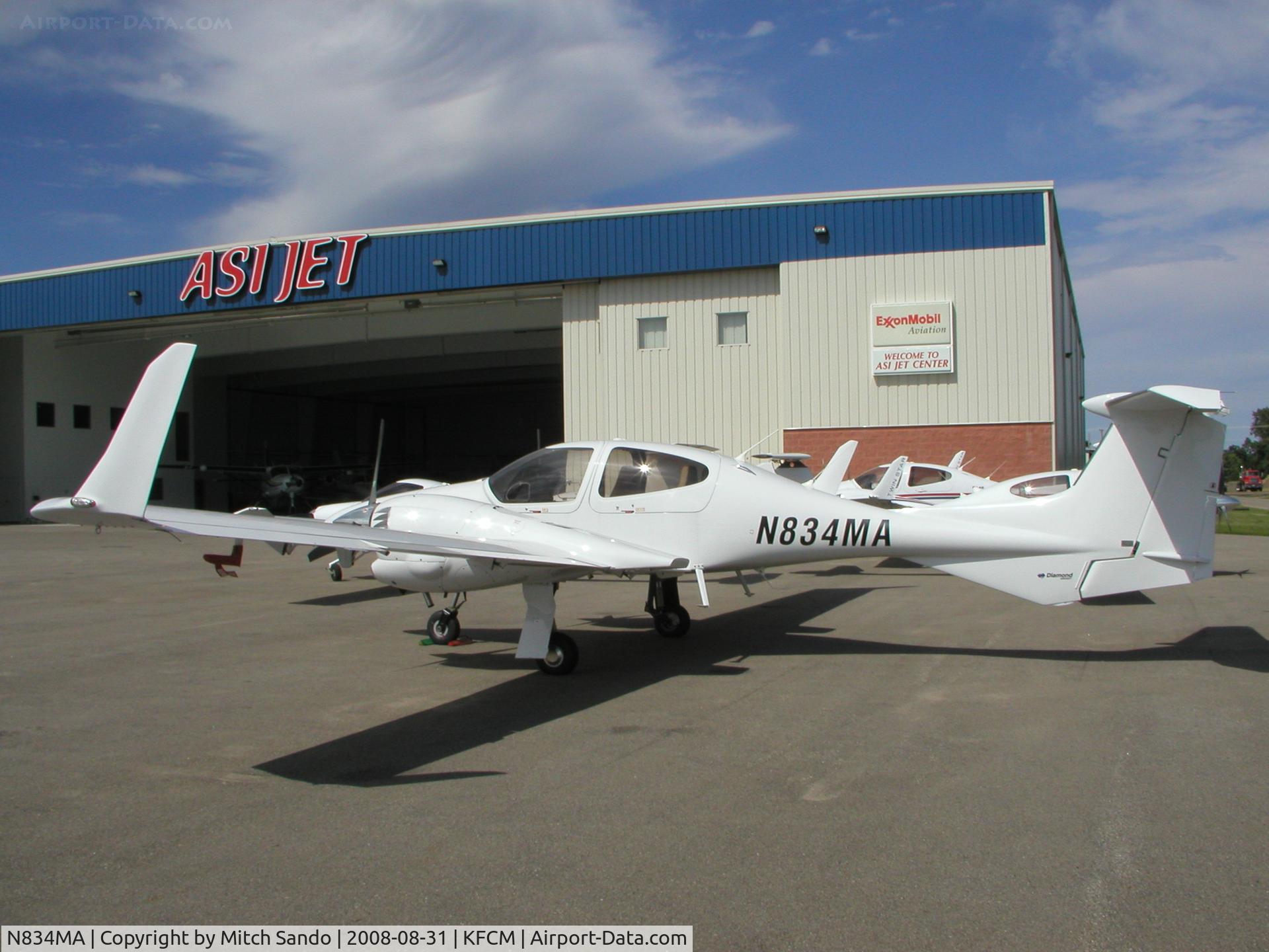 N834MA, 2008 Diamond DA-42 Twin Star C/N 42.AC123, Parked on the ramp at ASI Jet Center.