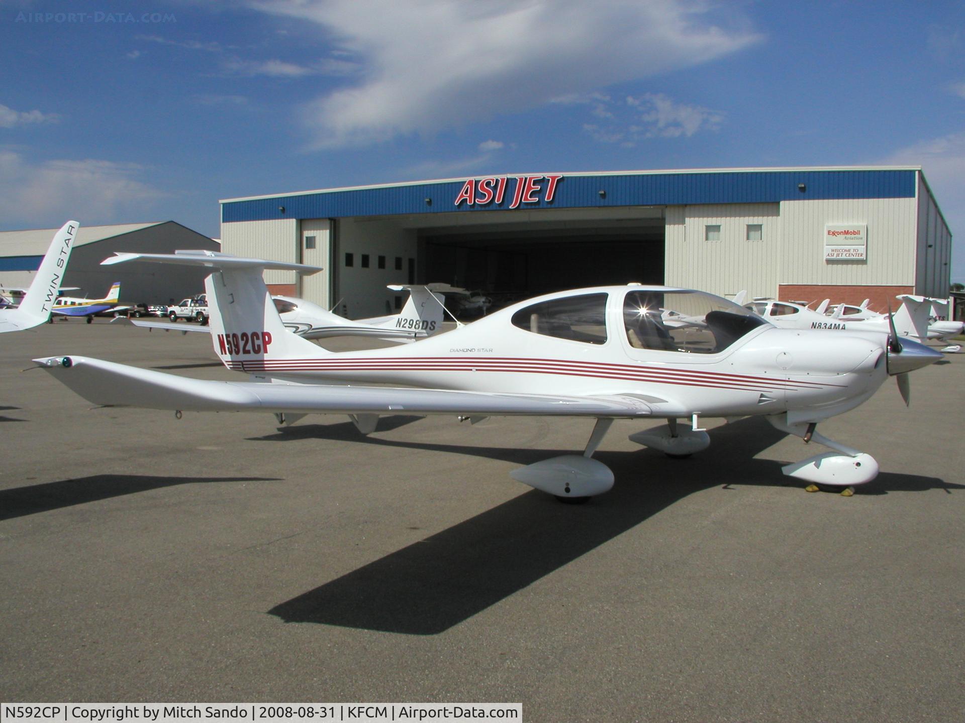 N592CP, 2005 Diamond DA-40 Diamond Star C/N 40.526, Parked on the ramp at ASI Jet Center.