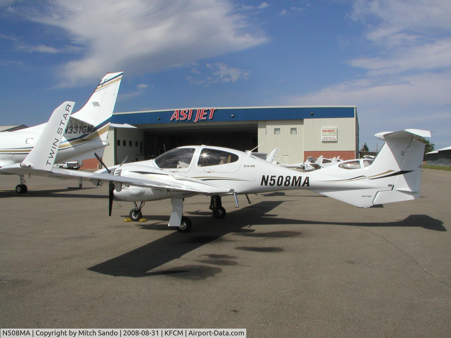 N508MA, 2008 Diamond DA-42 Twin Star C/N 42.AC117, Parked on the ramp at ASI Jet Center.