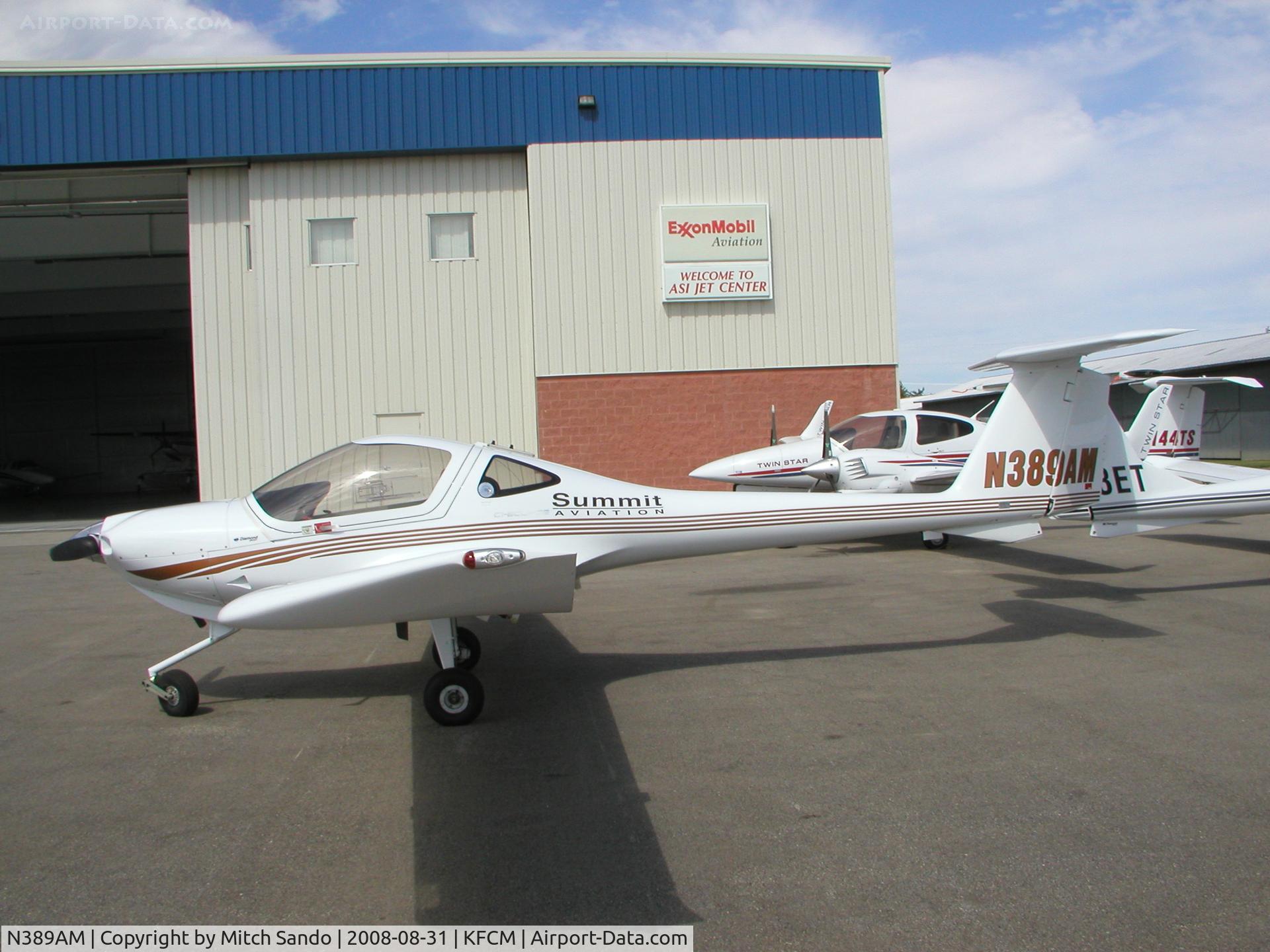 N389AM, 2006 Diamond DA-20C-1 Eclipse C/N C0389, Parked on the ramp at ASI Jet Center.