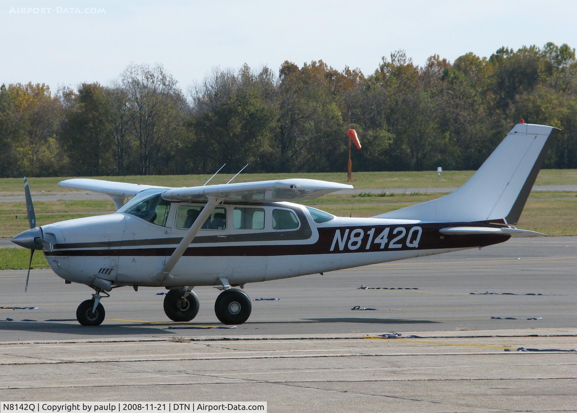 N8142Q, 1975 Cessna TU206F Turbo Stationair C/N U20603096, Parked at Downtown Shreveport.