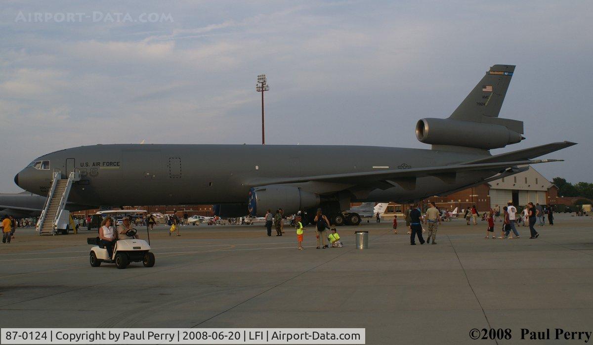 87-0124, 1987 McDonnell Douglas KC-10A Extender C/N 48310, Even amidst company like a B-52 and B-1, she's a big girl