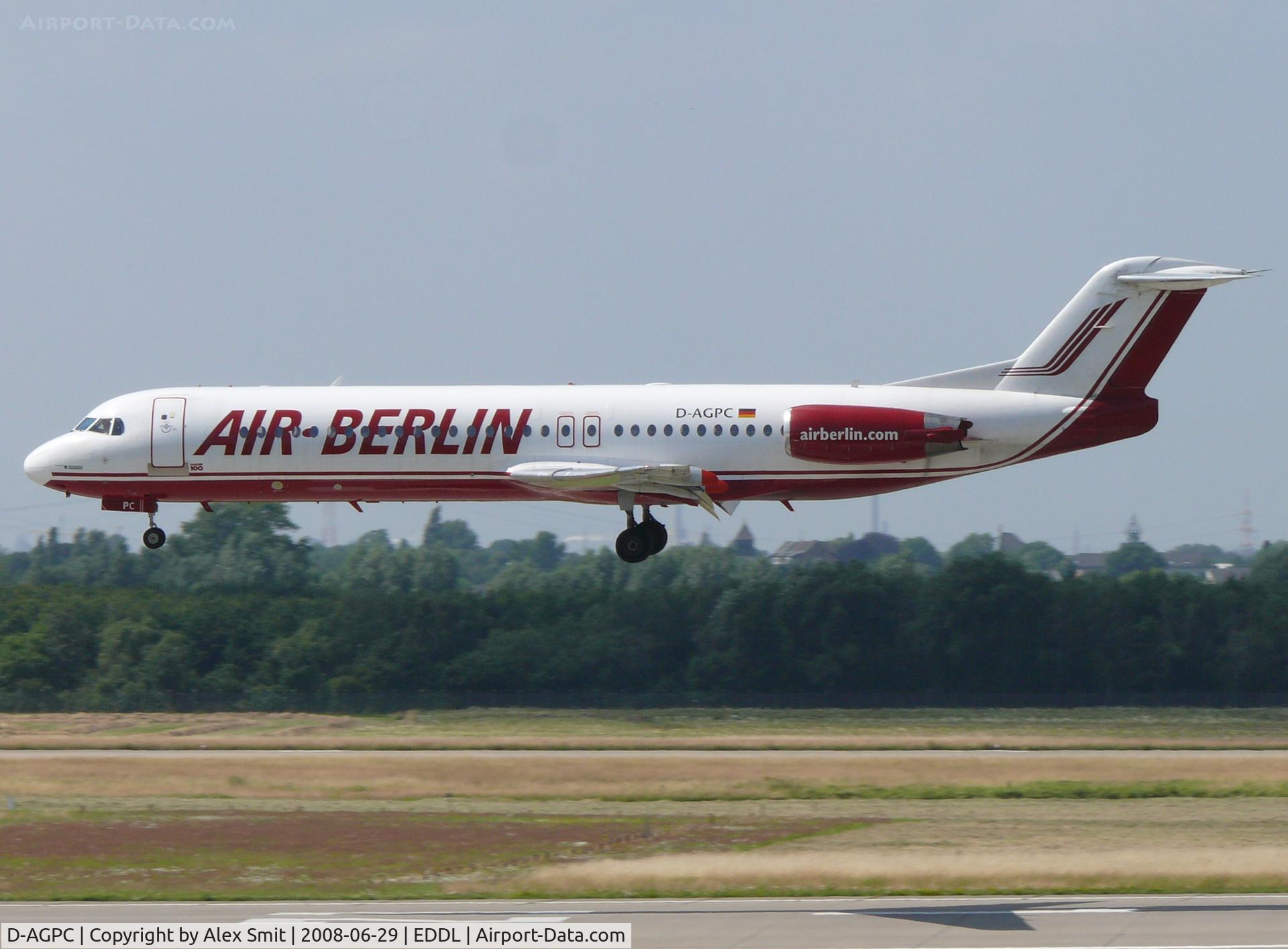 D-AGPC, 1989 Fokker 100 (F-28-0100) C/N 11280, Fokker F100 Fellowship D-AGPC Air Berlin