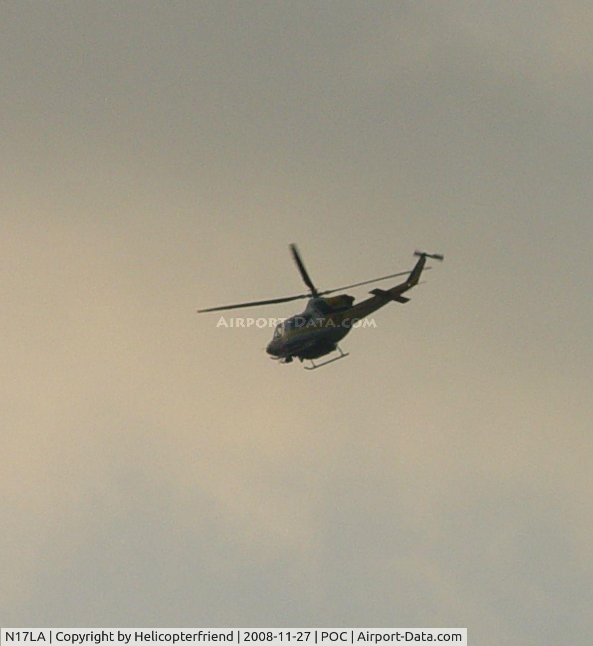 N17LA, 1992 Bell 412 C/N 36044, Returning to Brackett after call out, passing over my house