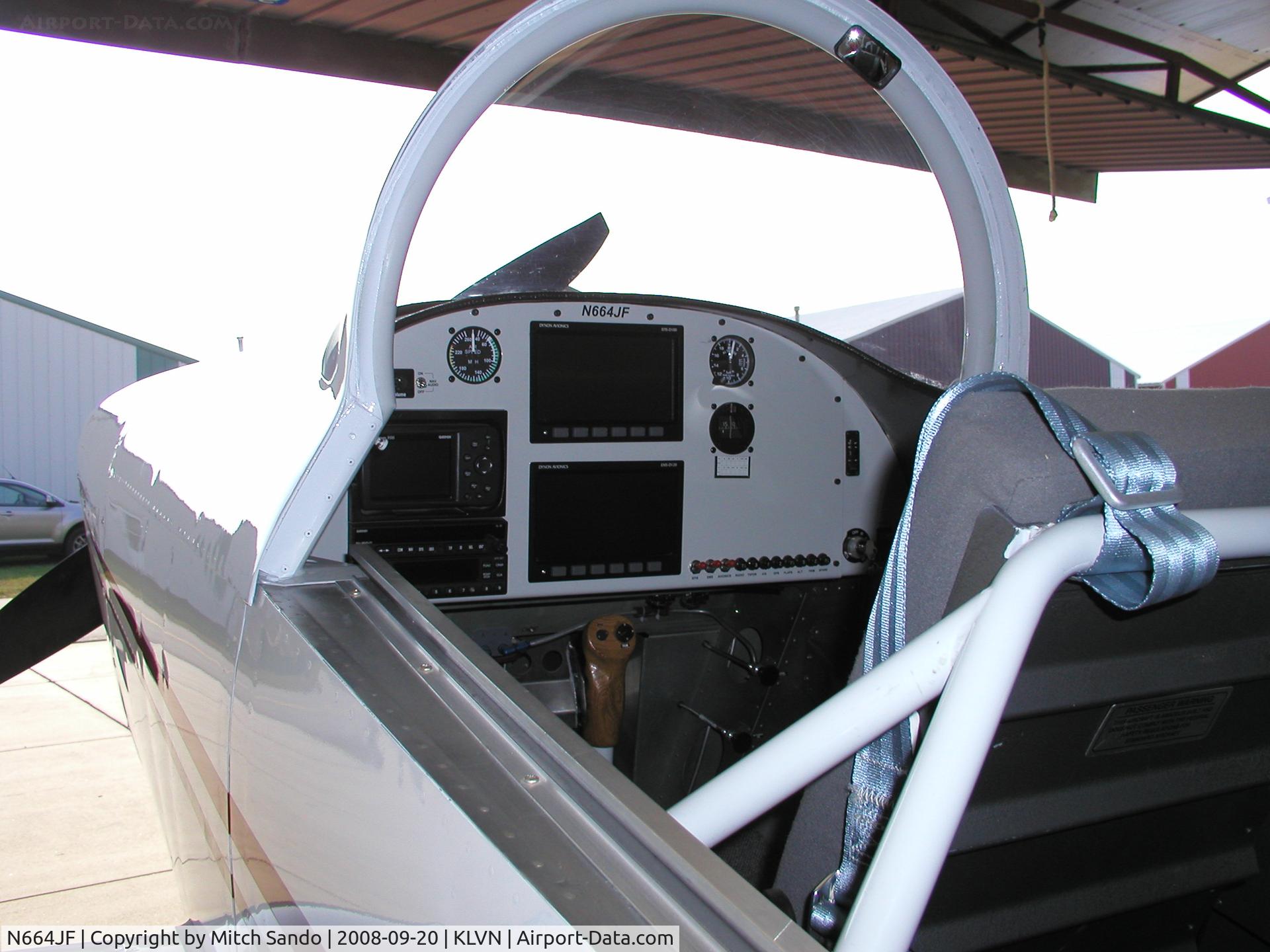 N664JF, 2008 Vans RV-8 C/N 82261, Parked inside the hangar.