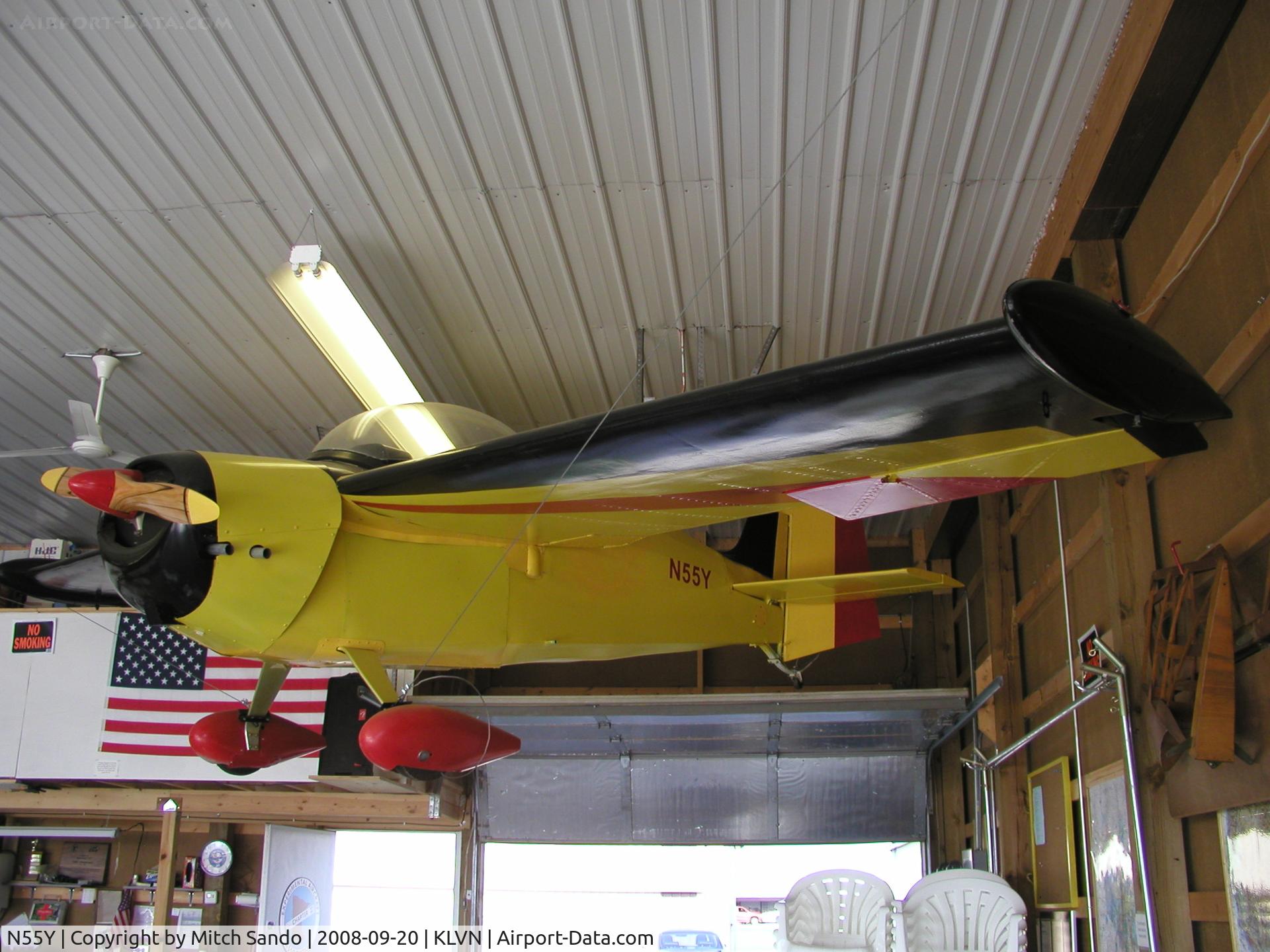 N55Y, 1966 Limbach-weil GUSTY MK.1 C/N 1, Hanging inside the EAA Chapter 25 Hangar.
