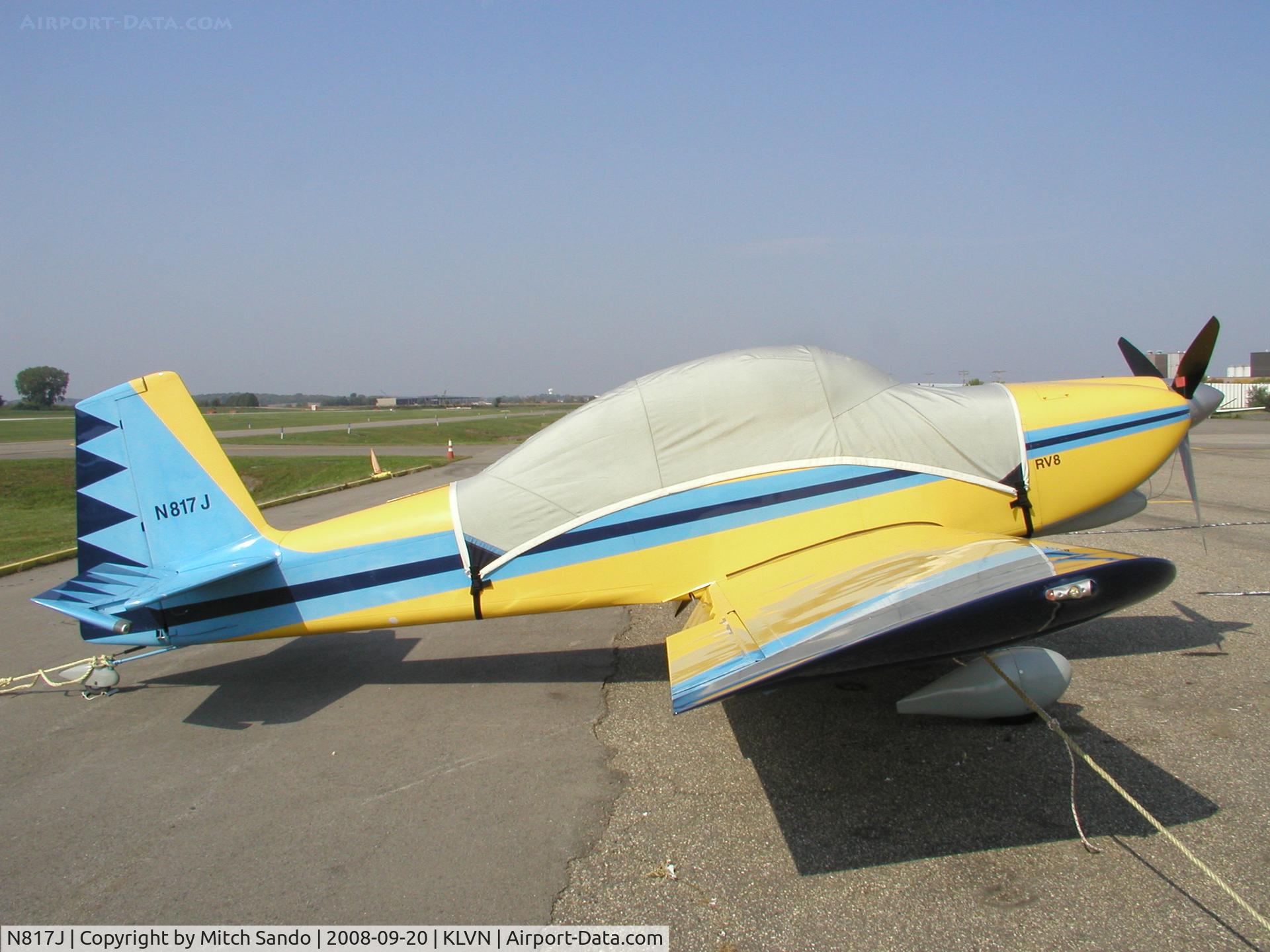 N817J, 1999 Vans RV-8 C/N 80017, Parked on the ramp at Airlake.
