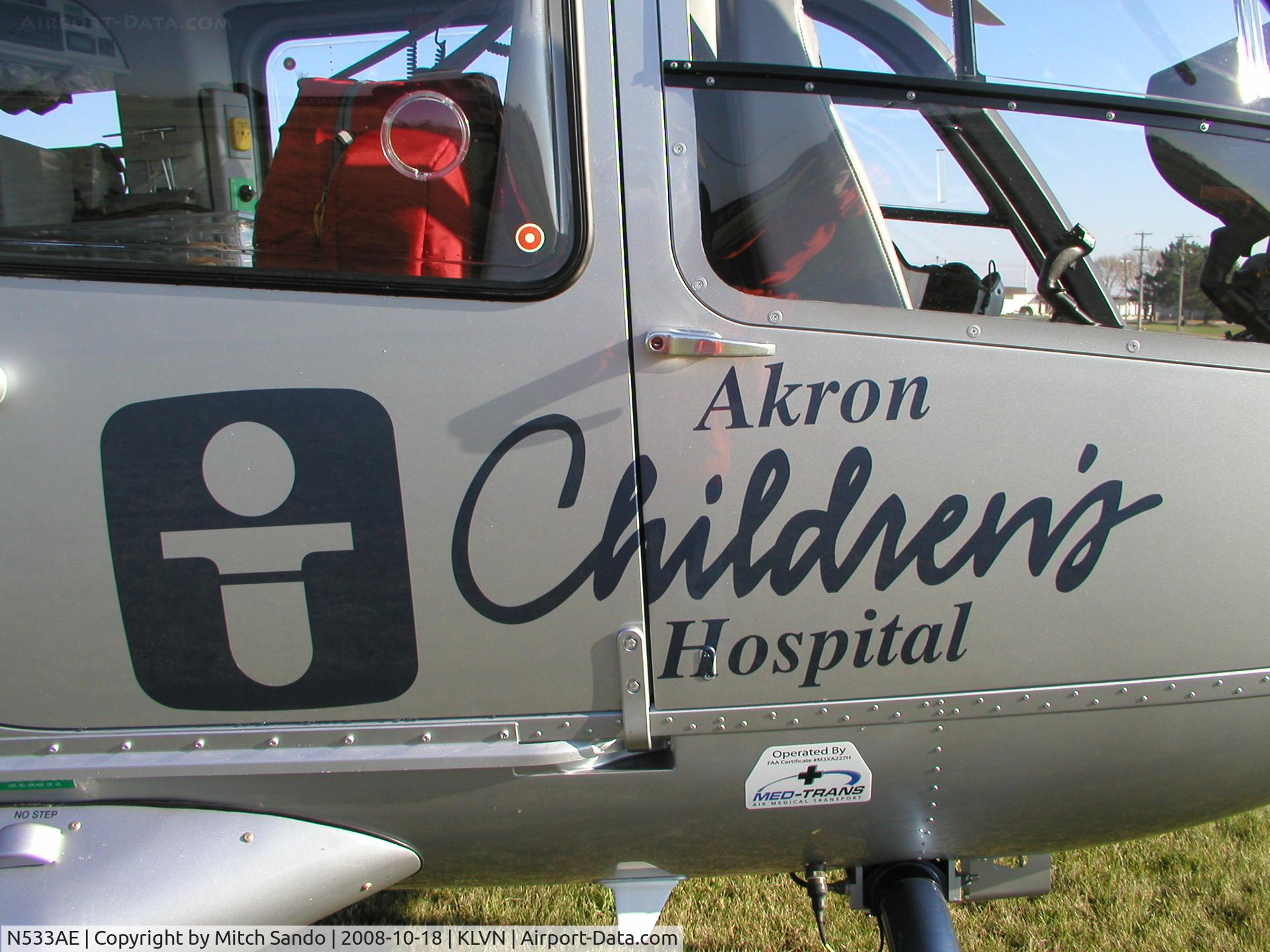 N533AE, 2008 Eurocopter EC-135P-2+ C/N 0683, Staging at Airlake before flying to the Minneapolis Convention Center for the 2008 Air Medical Transport Conference.
