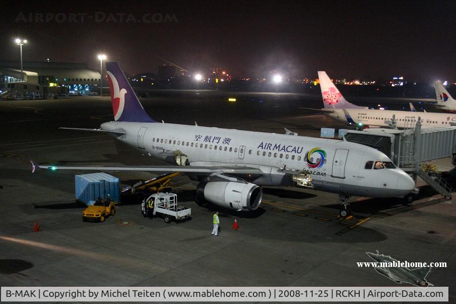 B-MAK, 2002 Airbus A319-131 C/N 1758, Air Macau NX667 to Macau
