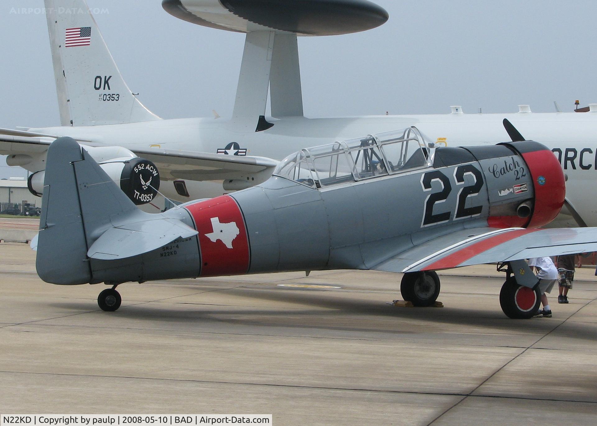 N22KD, North American AT-6C Texan C/N 88-13072, On display at the Barksdale Air Force Base open house/air show.