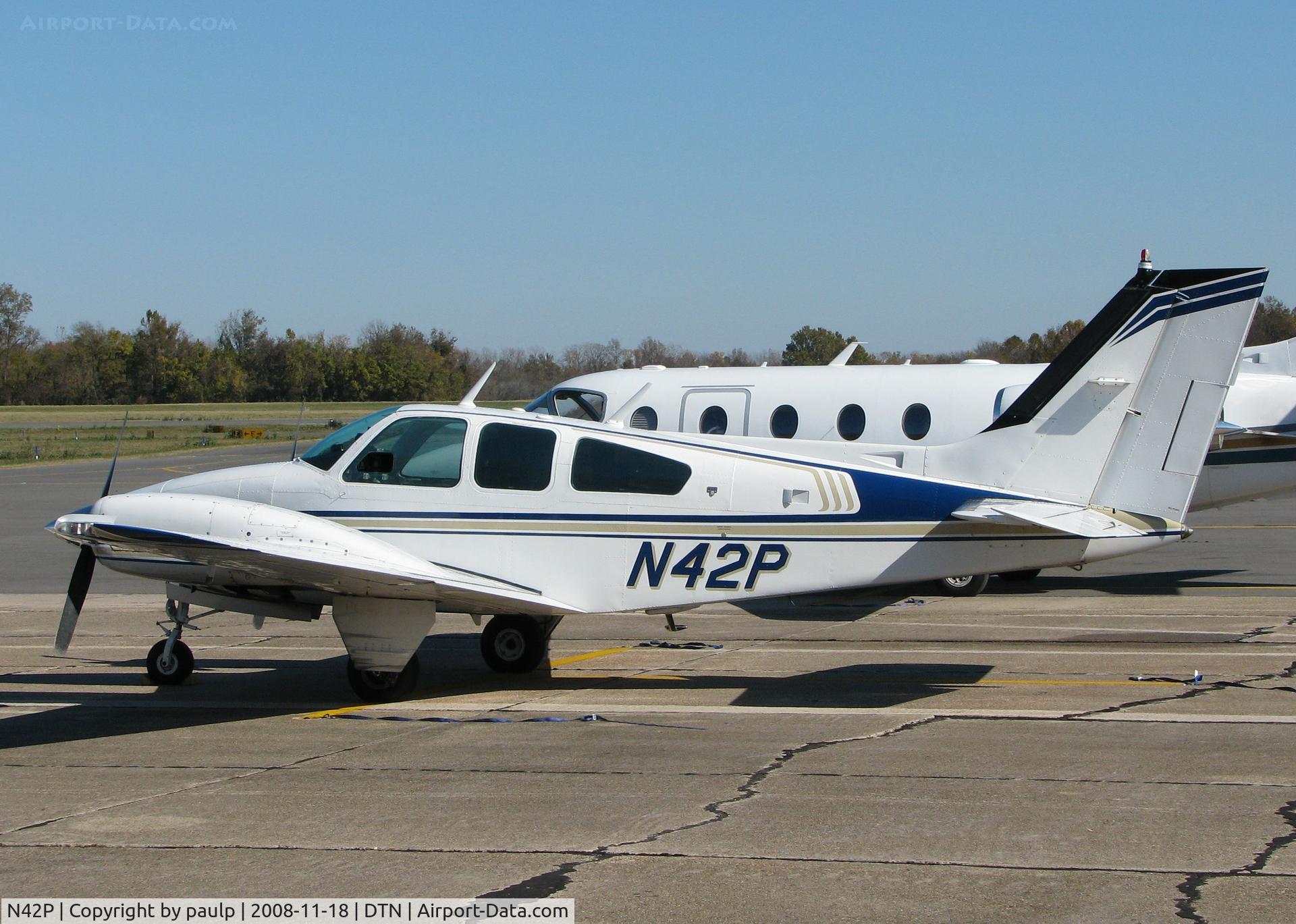 N42P, 1979 Beech B-55 C/N TC-2244, Parked at Downtown Shreveport.