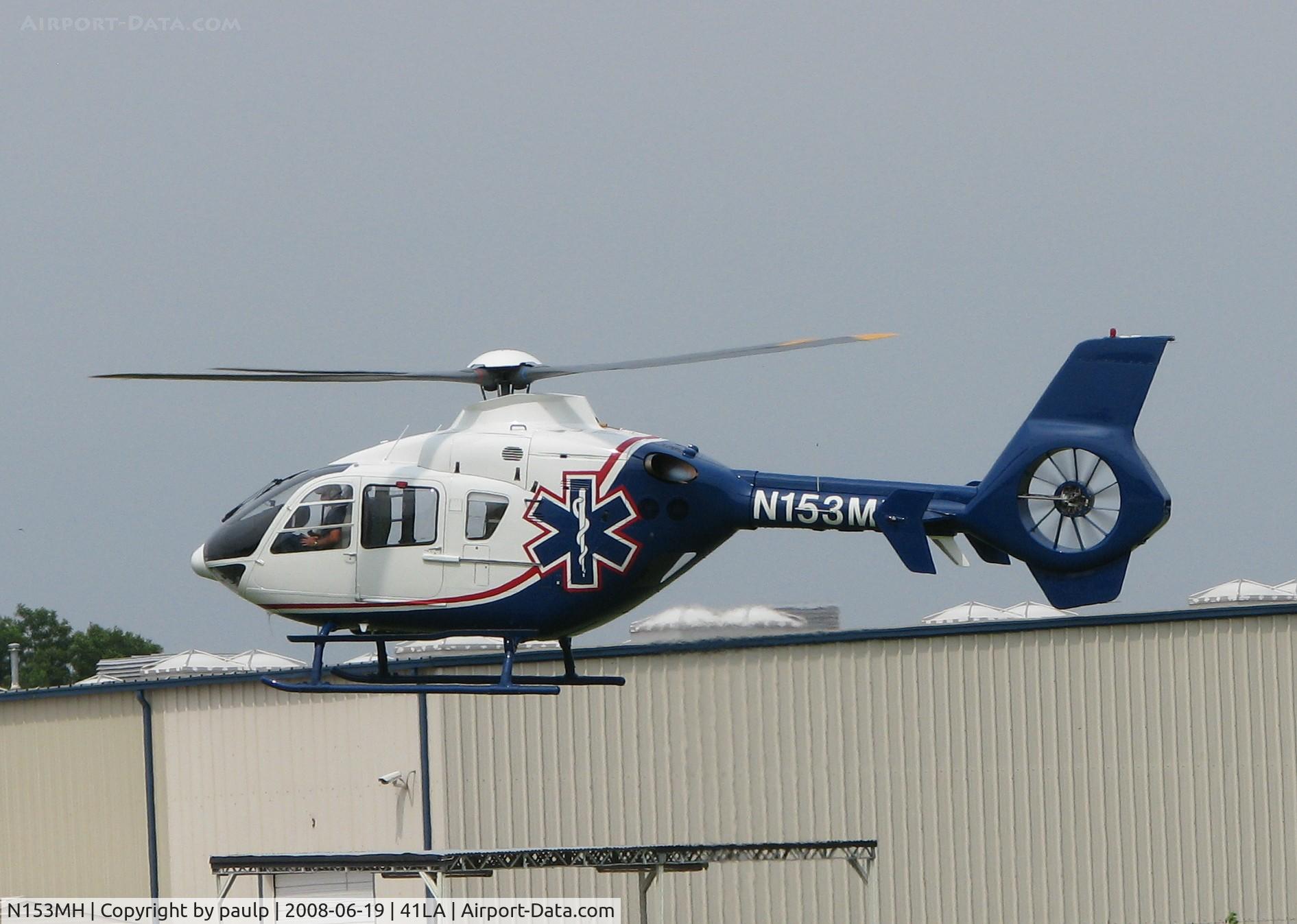 N153MH, 1997 Eurocopter EC-135T-1 C/N 0021, At Metro Aviation near the Downtown Shreveport airport.