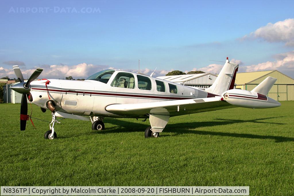 N836TP, 1984 Beech A36 Bonanza 36 C/N E=2124, Beech A36 Bonanza at Fishburn Airfield UK in 2008.