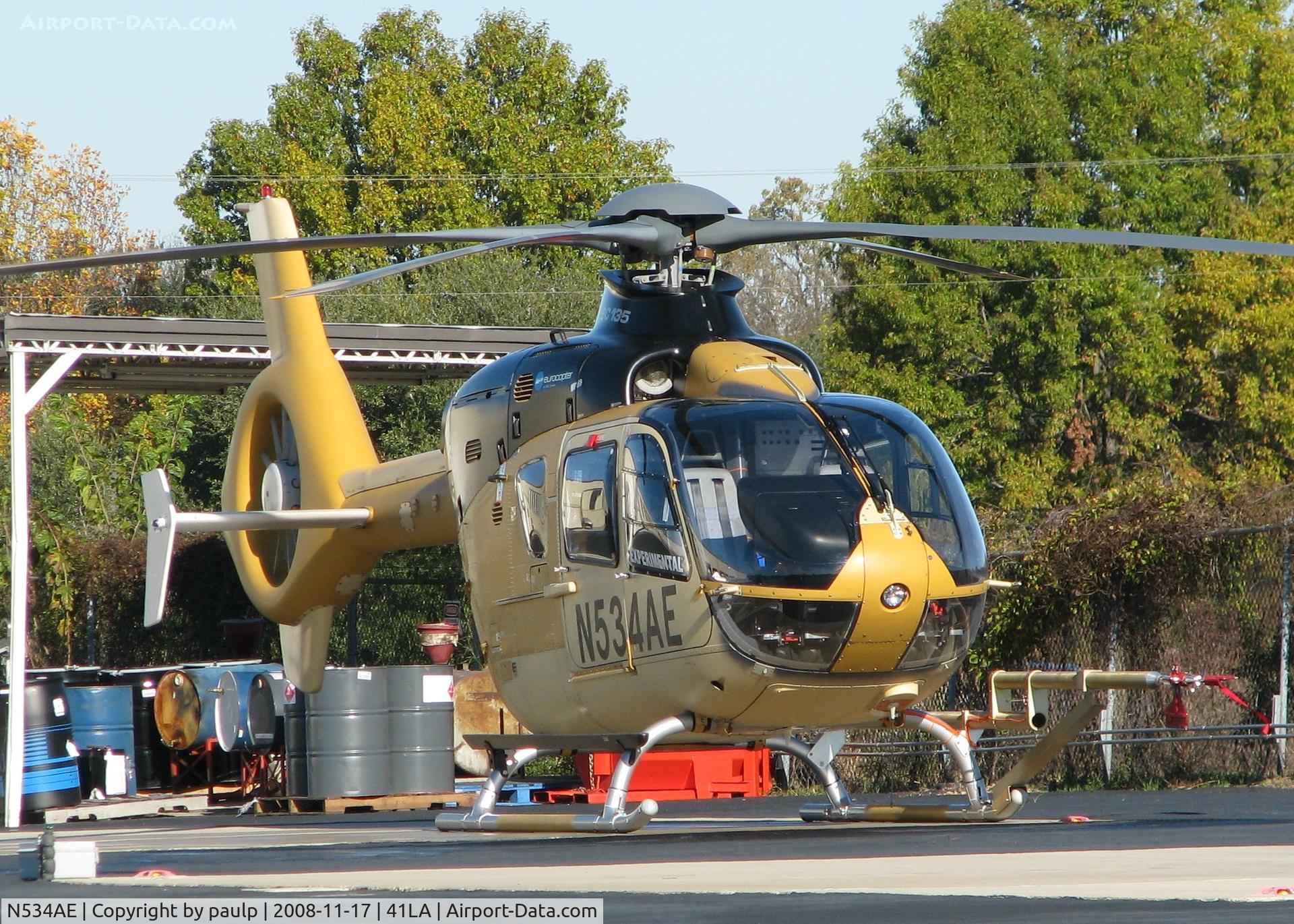 N534AE, 2008 Eurocopter EC-135P-2+ C/N 0707, Parked at Metro Aviation near Downtown Shreveport with the 