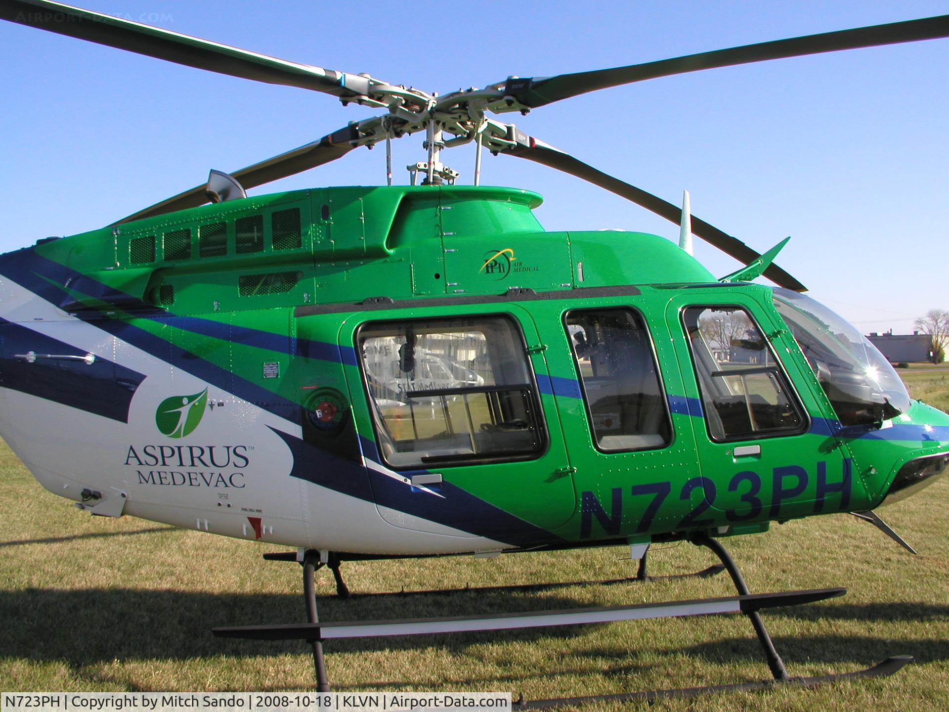 N723PH, 1998 Bell 407 C/N 53283, Staging at Airlake before flying to the Minneapolis Convention Center for the 2008 Air Medical Transport Conference.
