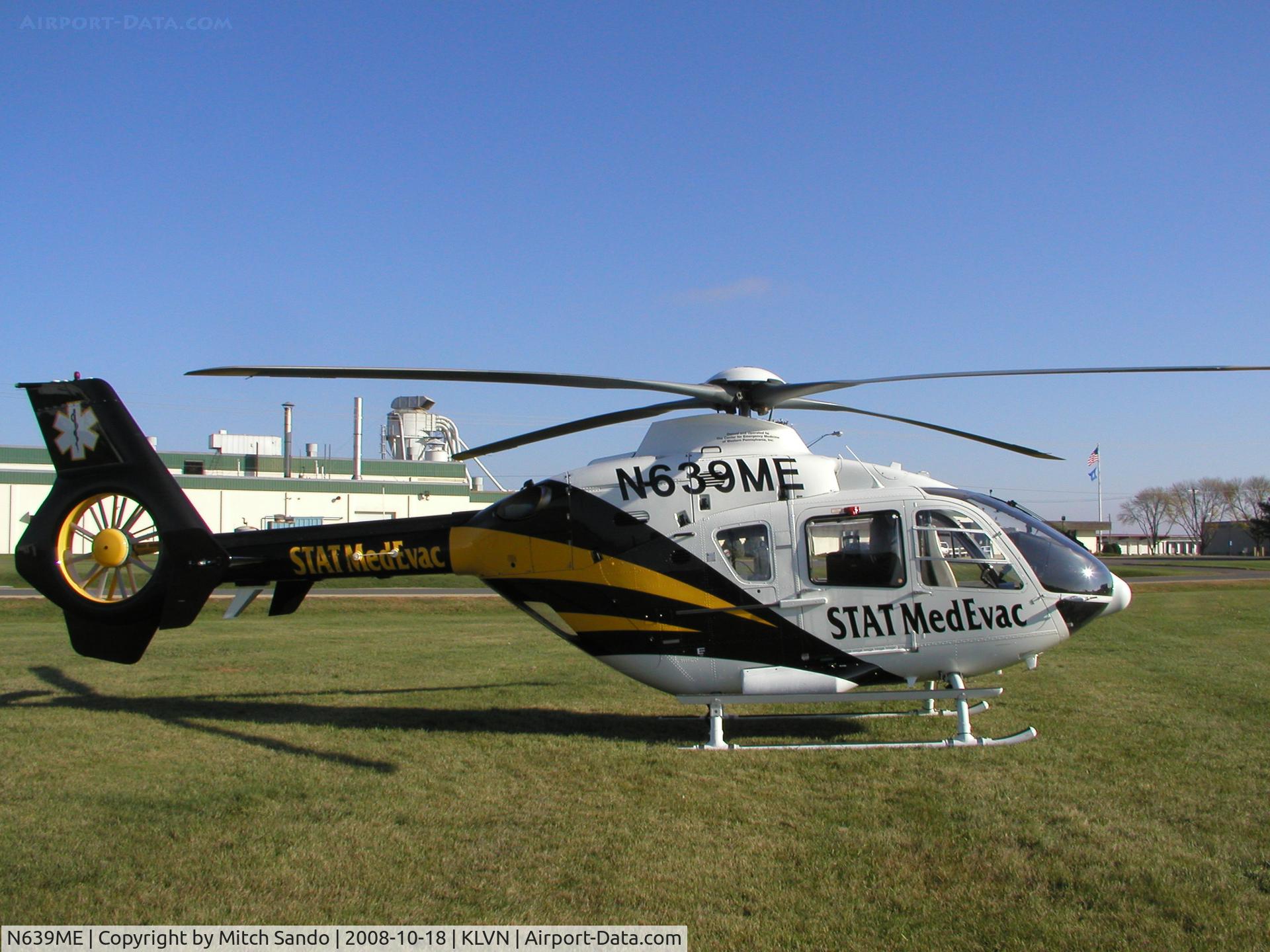 N639ME, 2007 Eurocopter EC-135T-2+ C/N 0563, Staging at Airlake before flying to the Minneapolis Convention Center for the 2008 Air Medical Transport Conference.