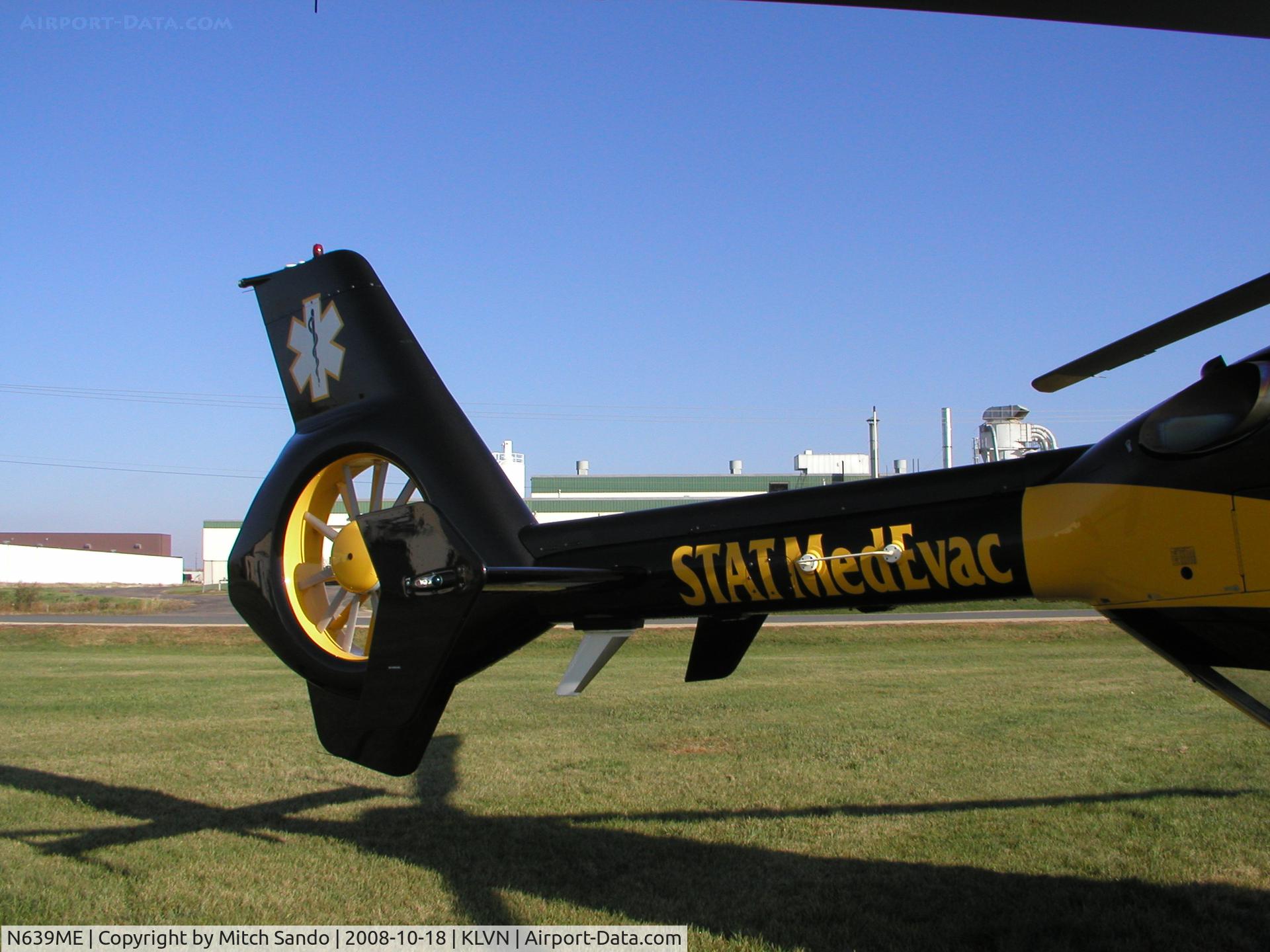 N639ME, 2007 Eurocopter EC-135T-2+ C/N 0563, Staging at Airlake before flying to the Minneapolis Convention Center for the 2008 Air Medical Transport Conference.