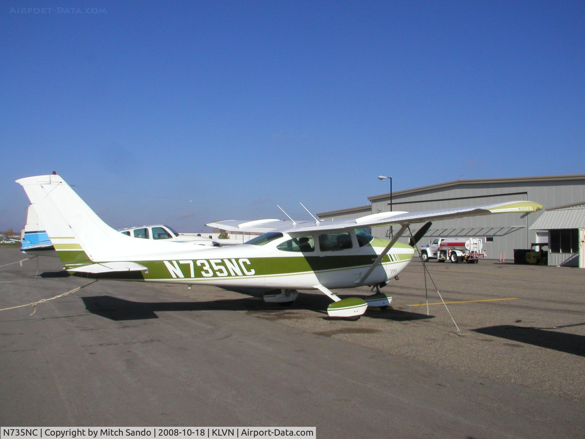 N735NC, 1977 Cessna 182Q Skylane C/N 18265633, Parked on the ramp at Airlake.