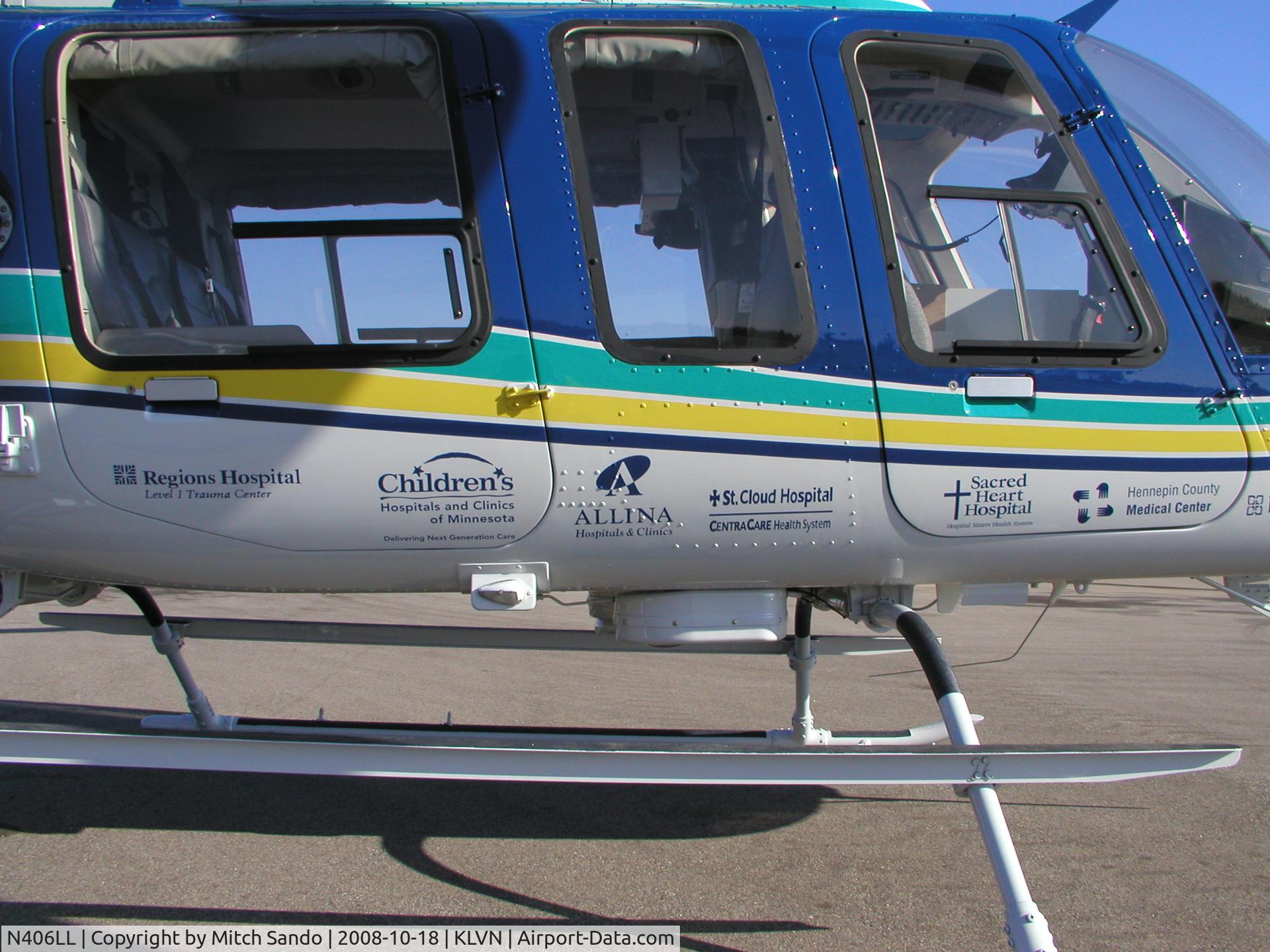 N406LL, 1998 Bell 407 C/N 53279, Staging at Airlake before flying to the Minneapolis Convention Center for the 2008 Air Medical Transport Conference.