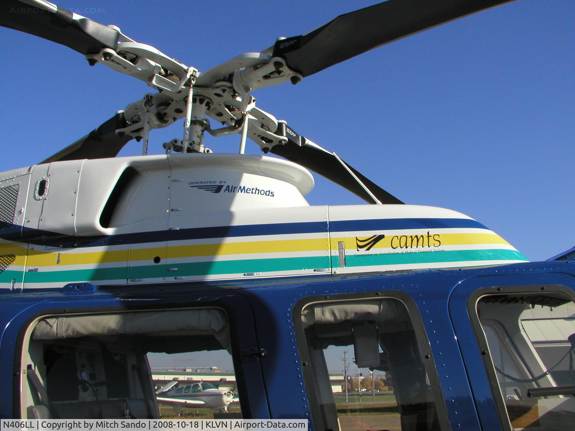 N406LL, 1998 Bell 407 C/N 53279, Staging at Airlake before flying to the Minneapolis Convention Center for the 2008 Air Medical Transport Conference.