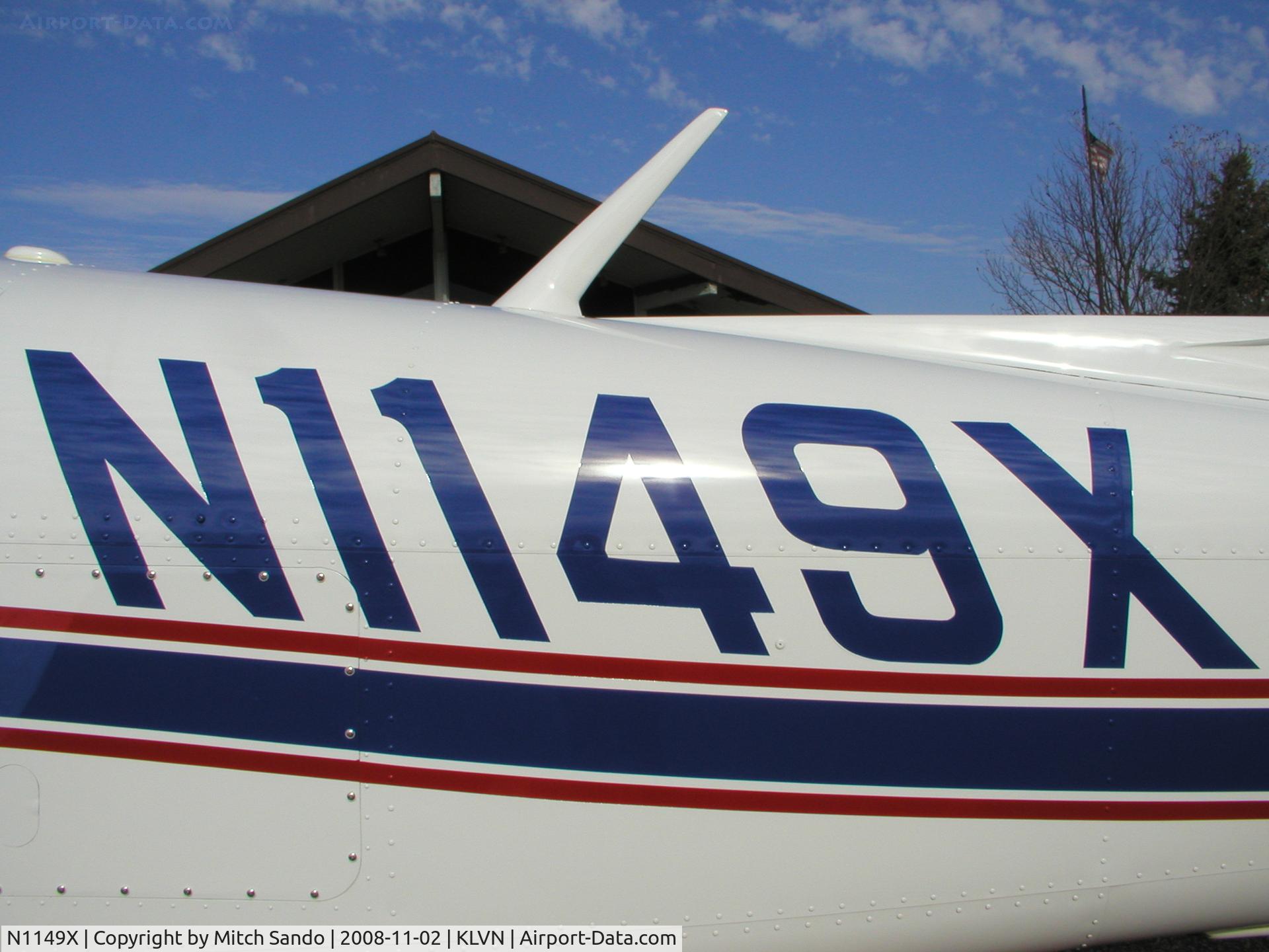 N1149X, 1981 Mooney M20J 201 C/N 24-1218, Parked on the ramp at Airlake.