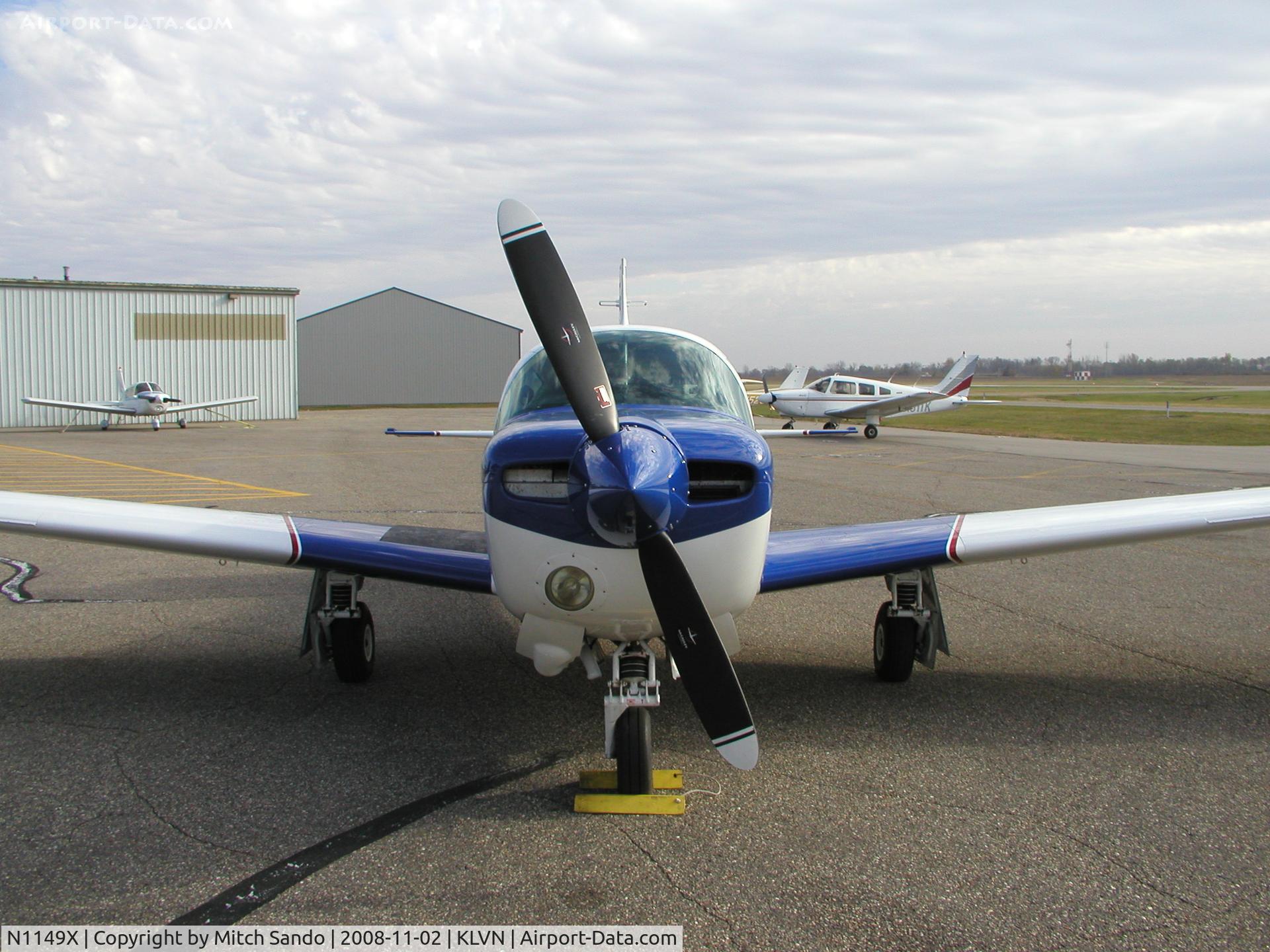 N1149X, 1981 Mooney M20J 201 C/N 24-1218, Parked on the ramp at Airlake.