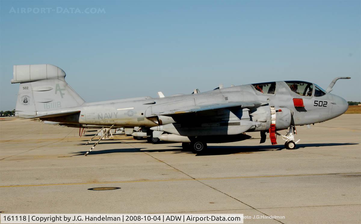 161118, Grumman EA-6B Prowler C/N P-82, on ramp at NAF Washington