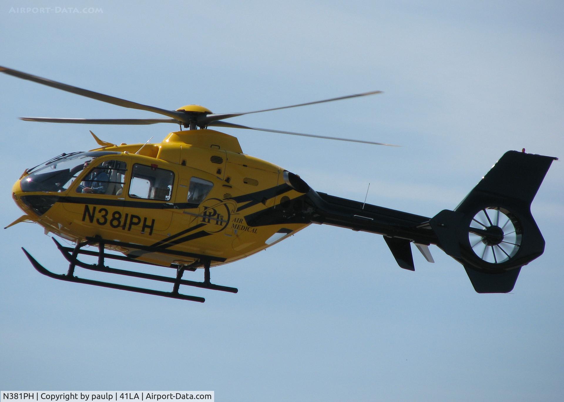 N381PH, 2007 Eurocopter EC-135P-2+ C/N 0611, Taking off from Metro Aviation near the Downtown Shreveport airport.