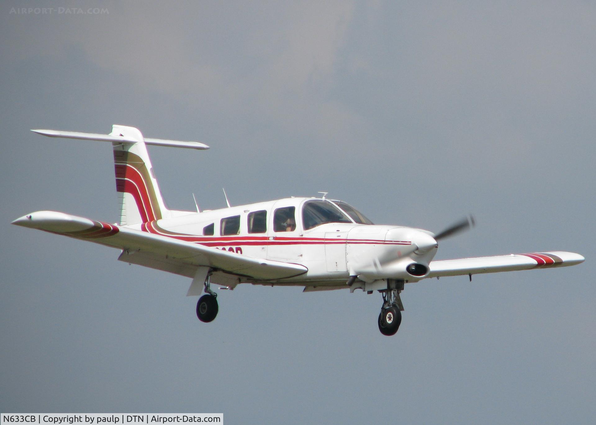 N633CB, 1978 Piper PA-32RT-300T Turbo Lance II C/N 32R-7887158, Landing at Downtown Shreveport.